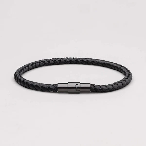 Schwarzes minimalistisches Seilarmband