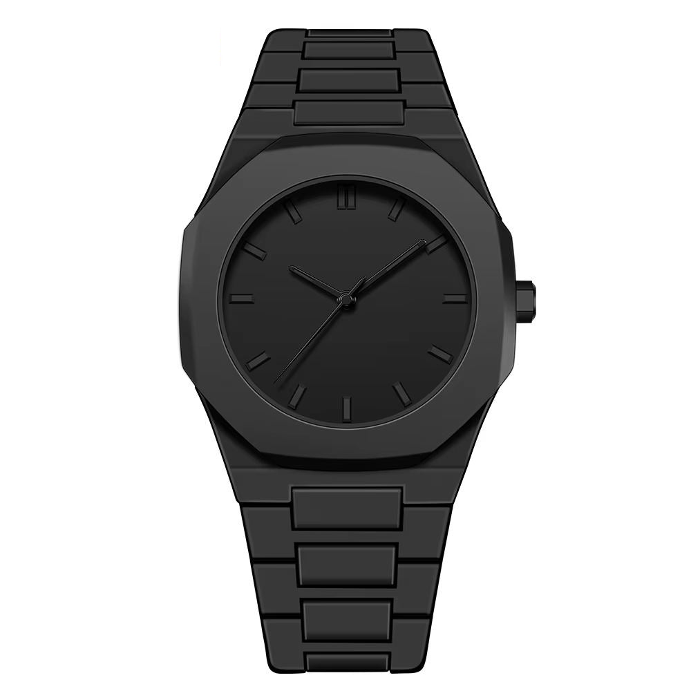 Schwarz minimalistische Kohlefaseruhr