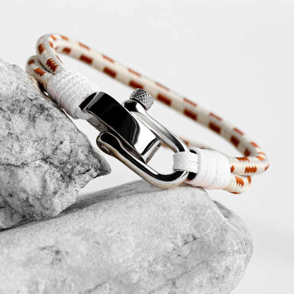 White and Brown Sailor Rope Bracelet