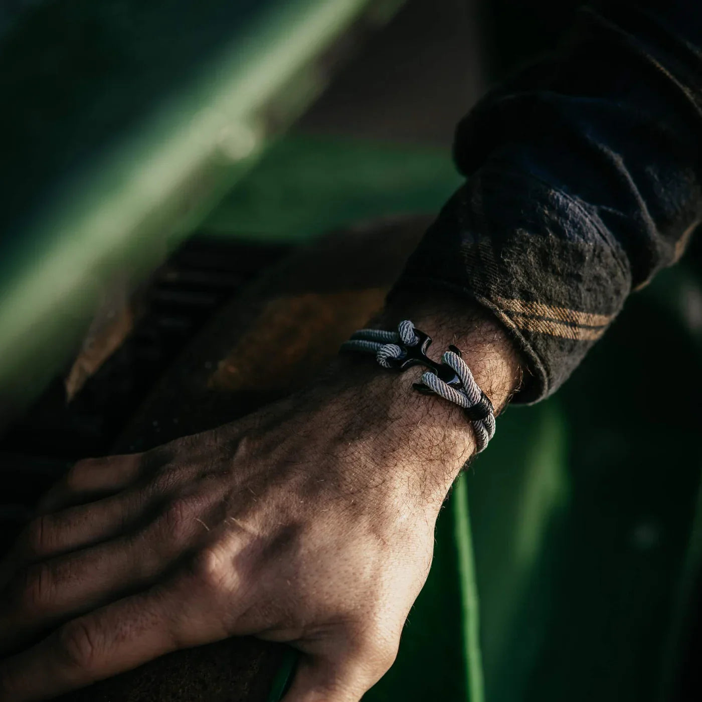 Grey Anchor Rope Bracelet