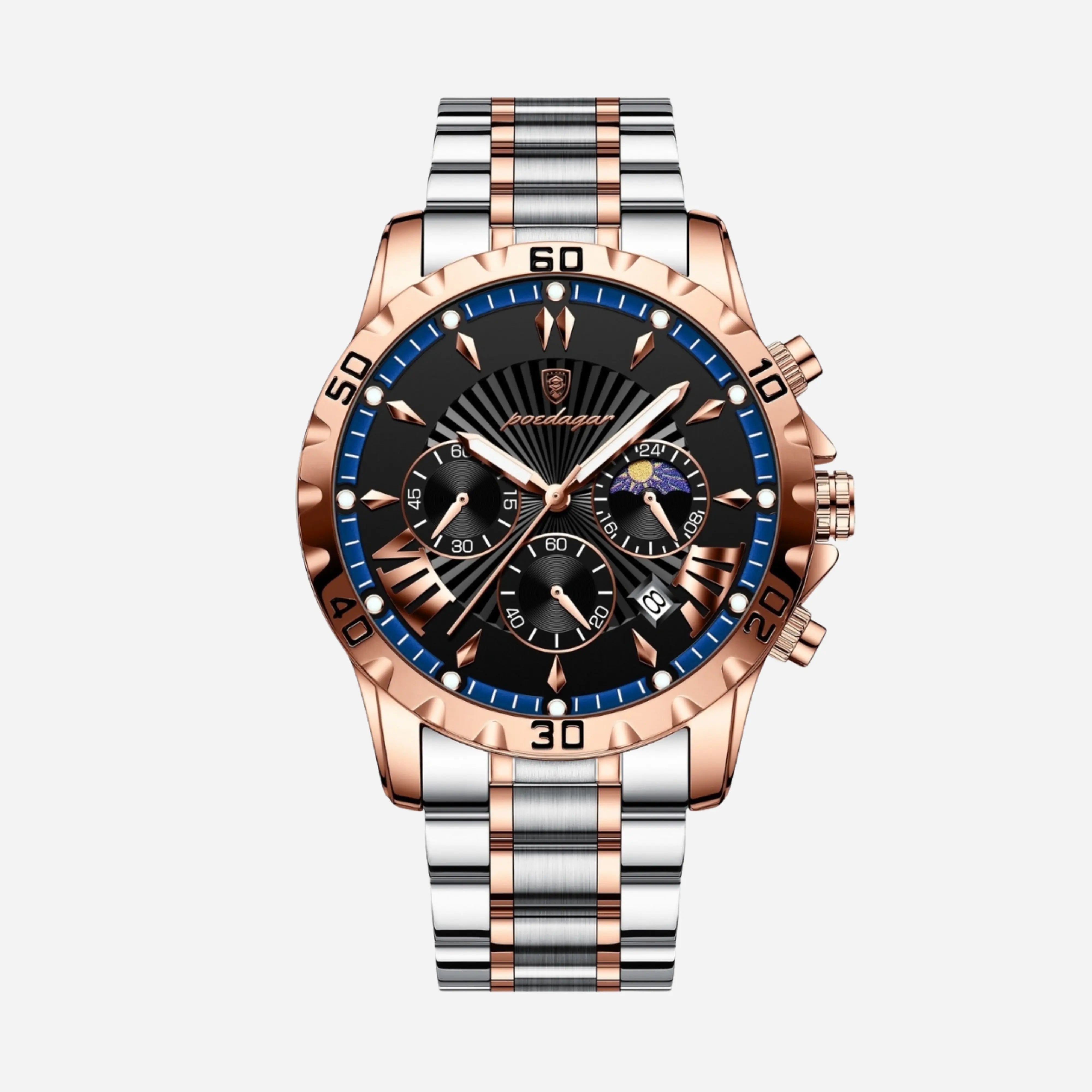Silberstahl Chronograph Uhr
