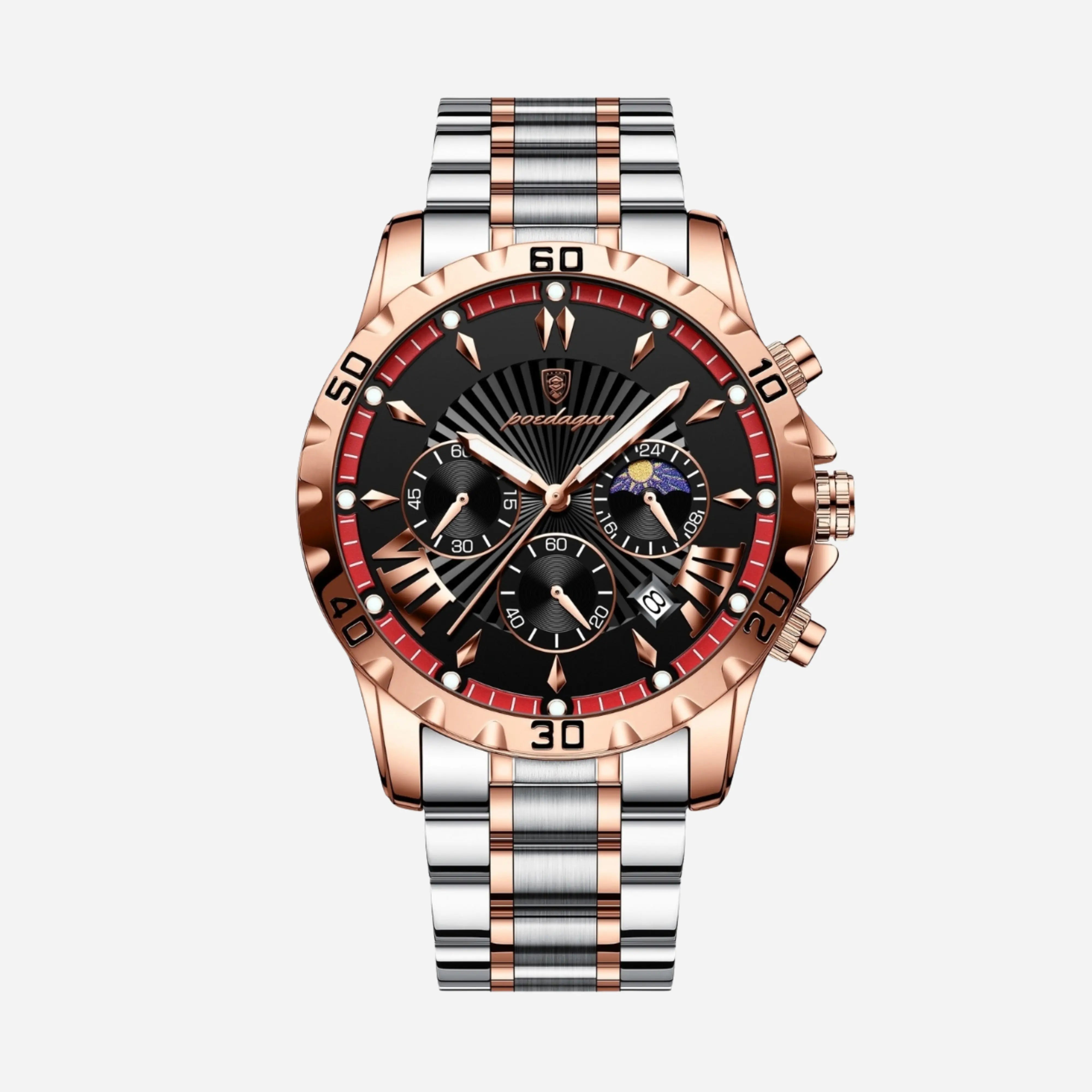 Silberstahl Chronograph Uhr