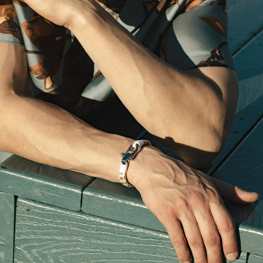 White and Brown Sailor Rope Bracelet