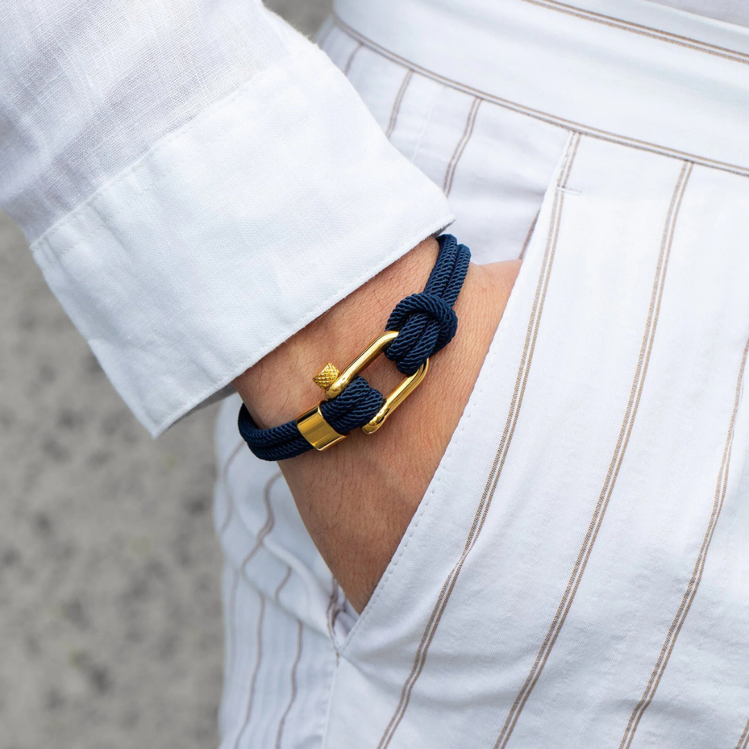 Blue Gold Rope Bracelet