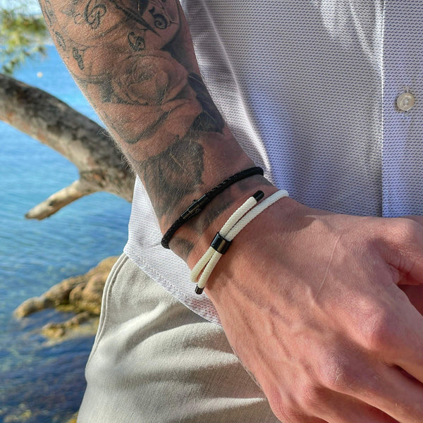 Schwarzes minimalistisches Seilarmband