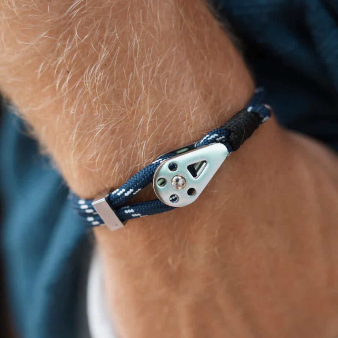 Blue Silver Rope Bracelet