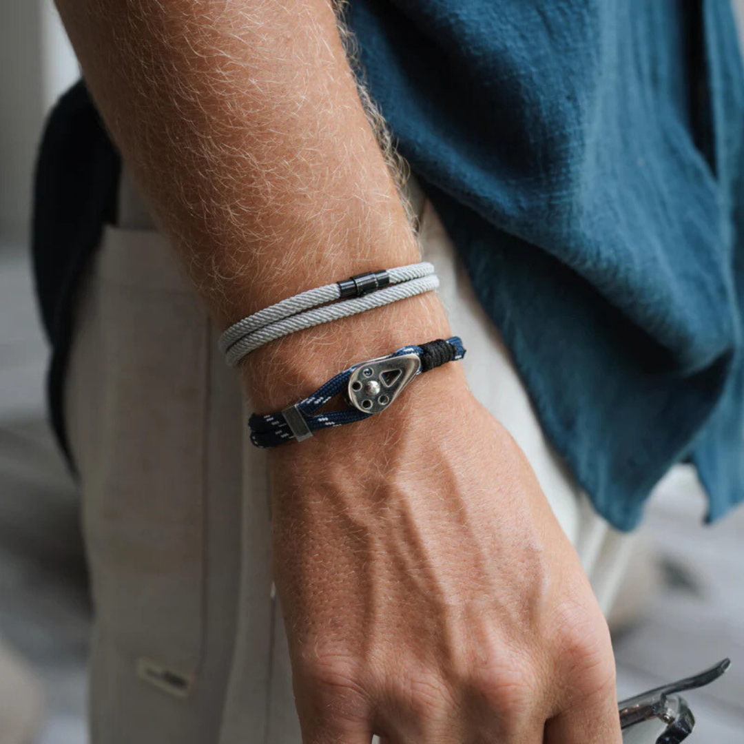 Blue Silver Rope Bracelet