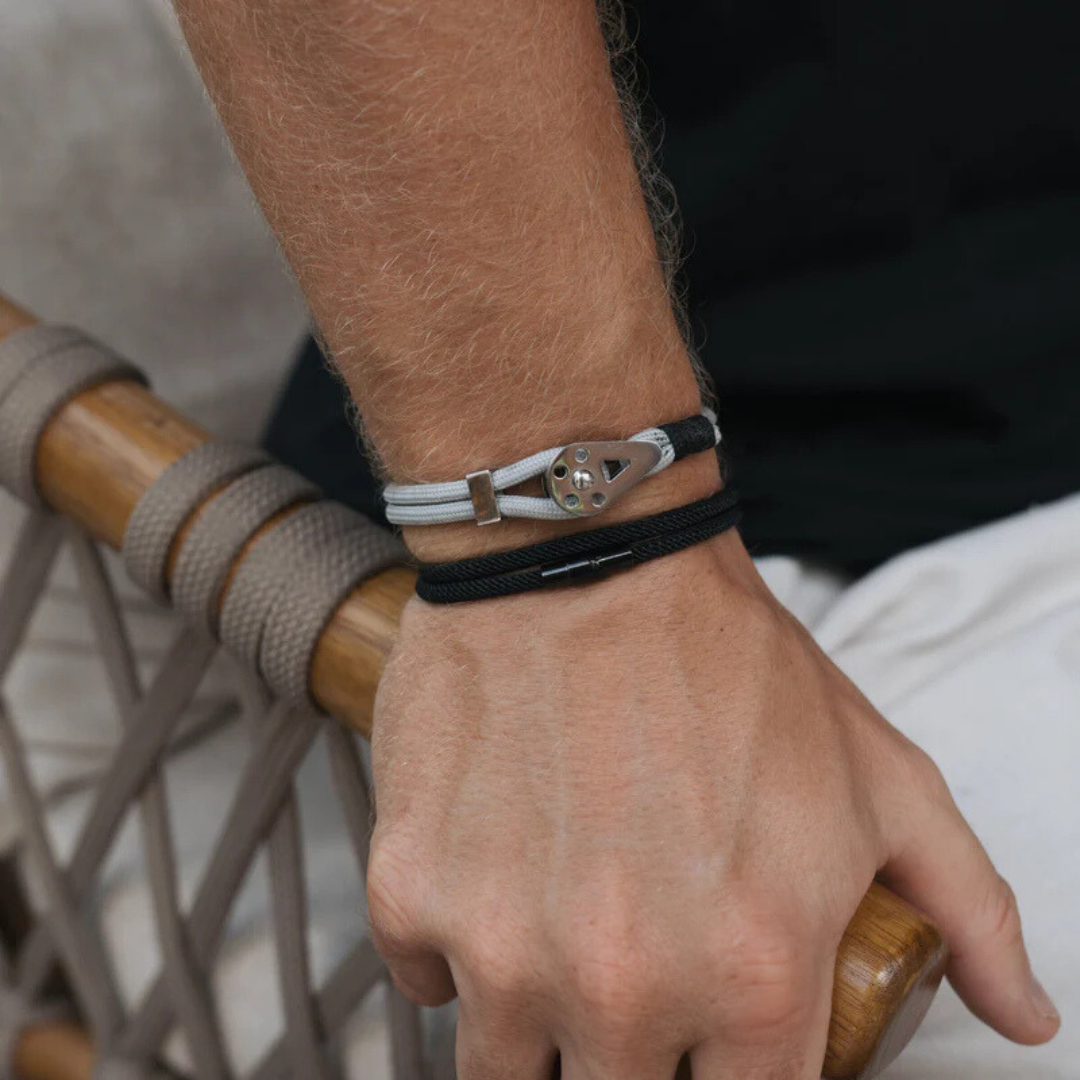 Grey Silver Rope Bracelet