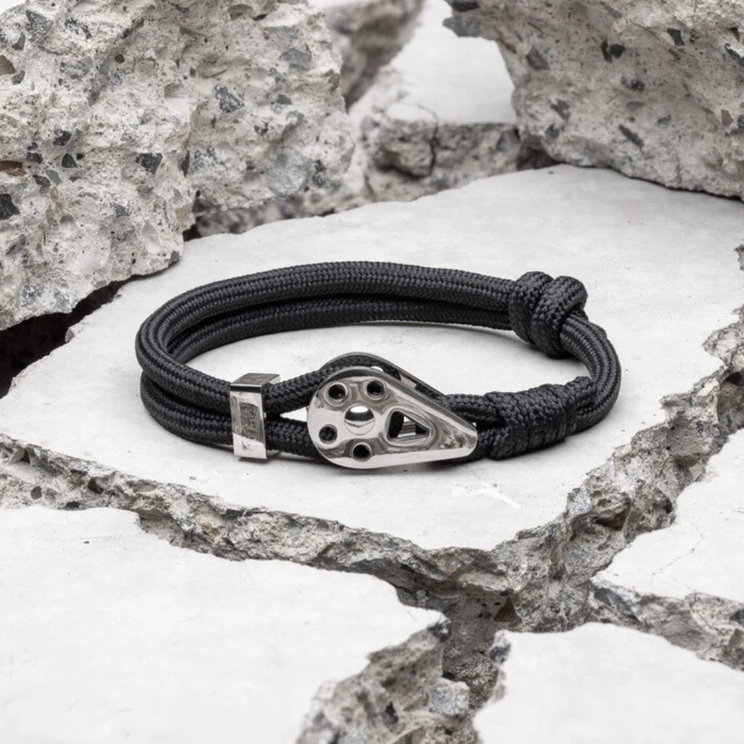 Black Silver Rope Bracelet