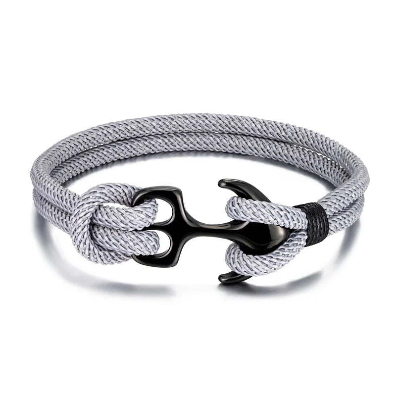 Grey Anchor Rope Bracelet
