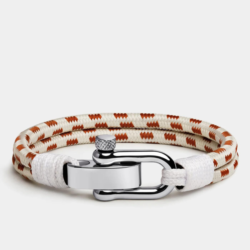 White and Brown Sailor Rope Bracelet