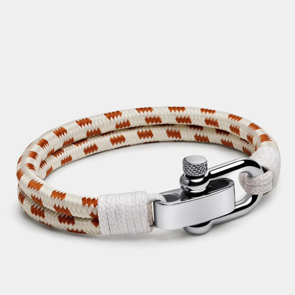 White and Brown Sailor Rope Bracelet