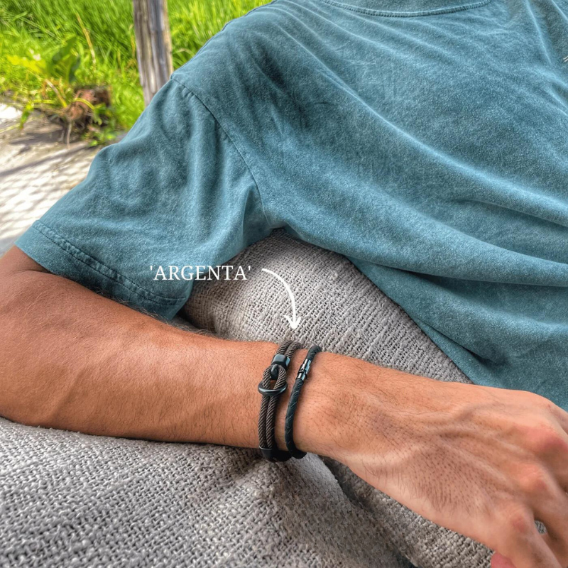 Brown Rope Bracelet with Black Nautical Clasp