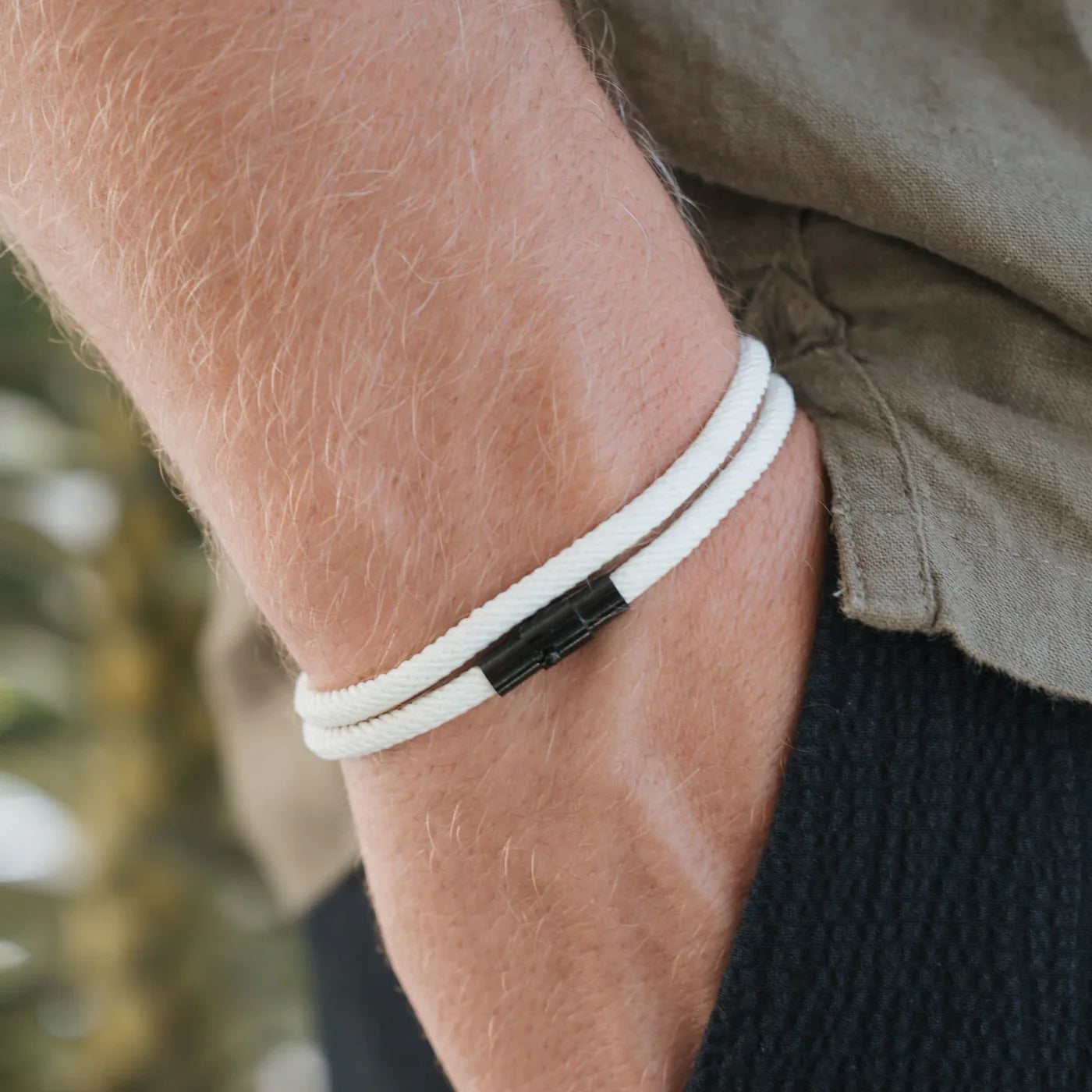 White Minimalist Rope Bracelet