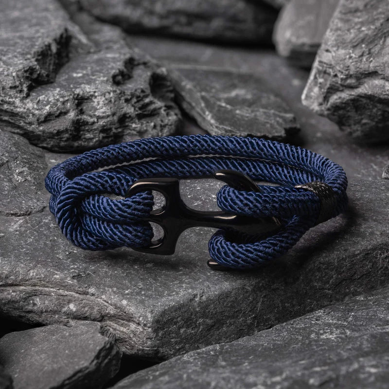 Blue Anchor Rope Bracelet