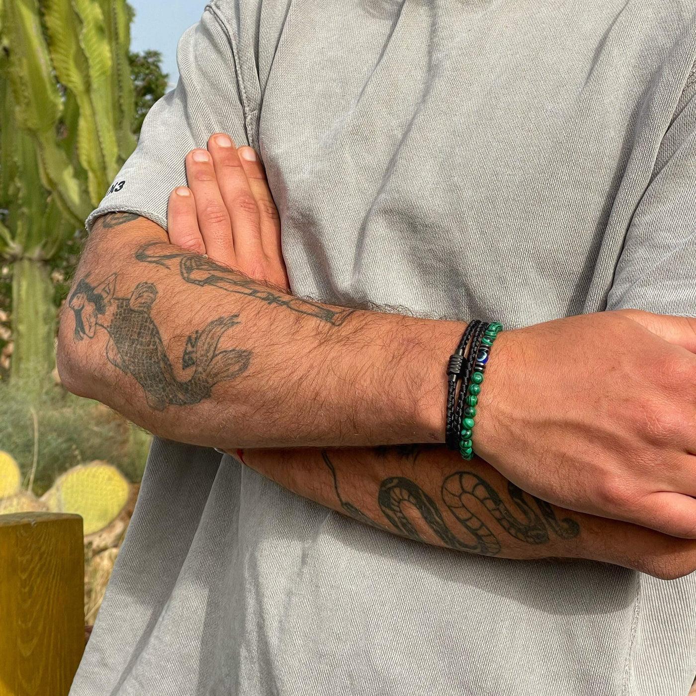 Schwarzes minimalistisches Seilarmband