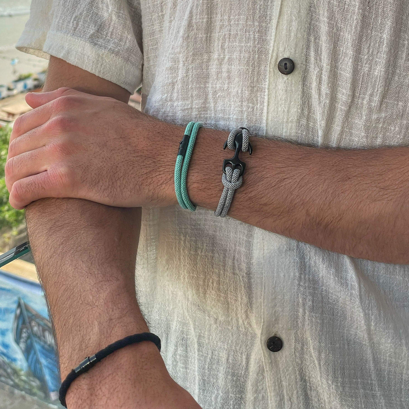 Hellblau minimalistisches Seilarmband