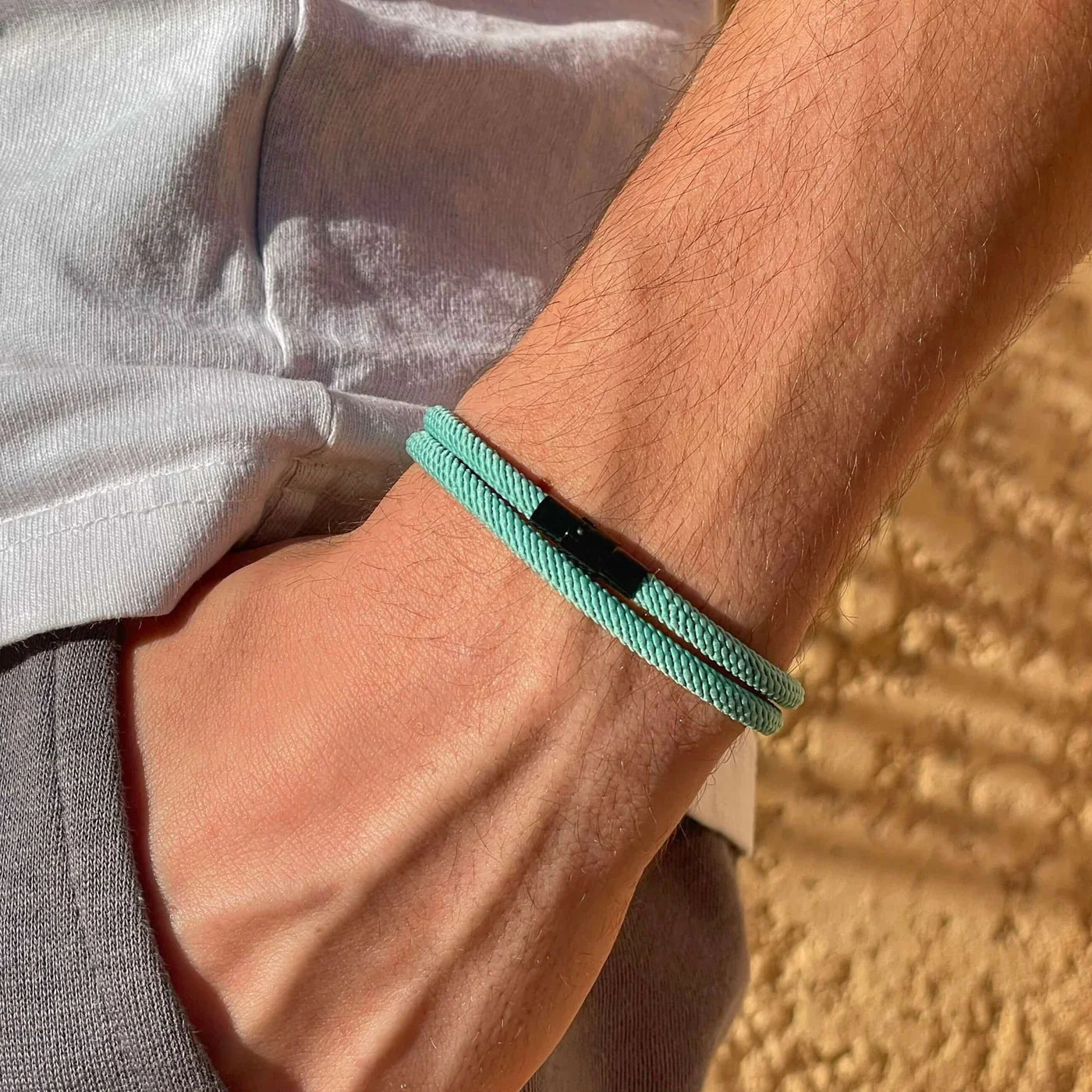 Hellblau minimalistisches Seilarmband