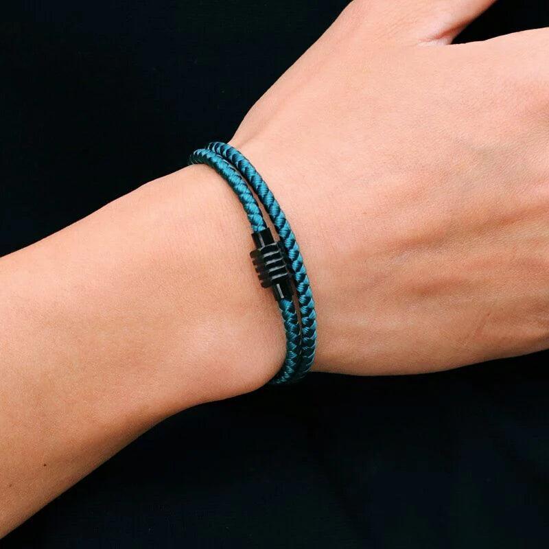 Peacock Blue Minimalist Rope Bracelet