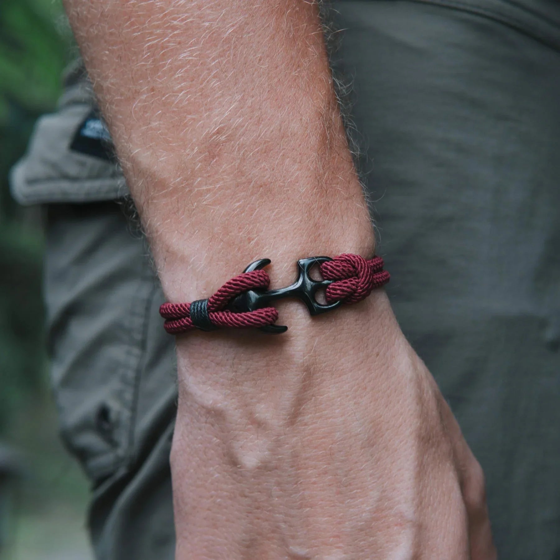 Wine Anchor Rope Bracelet