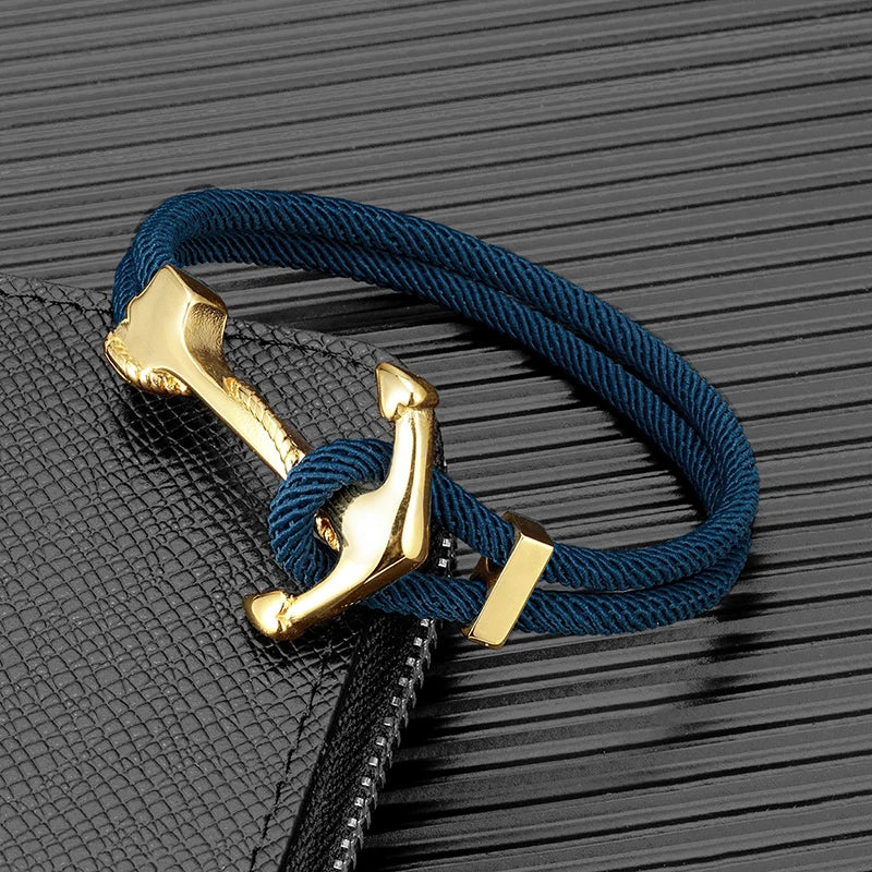 Blue Survival Rope Bracelet