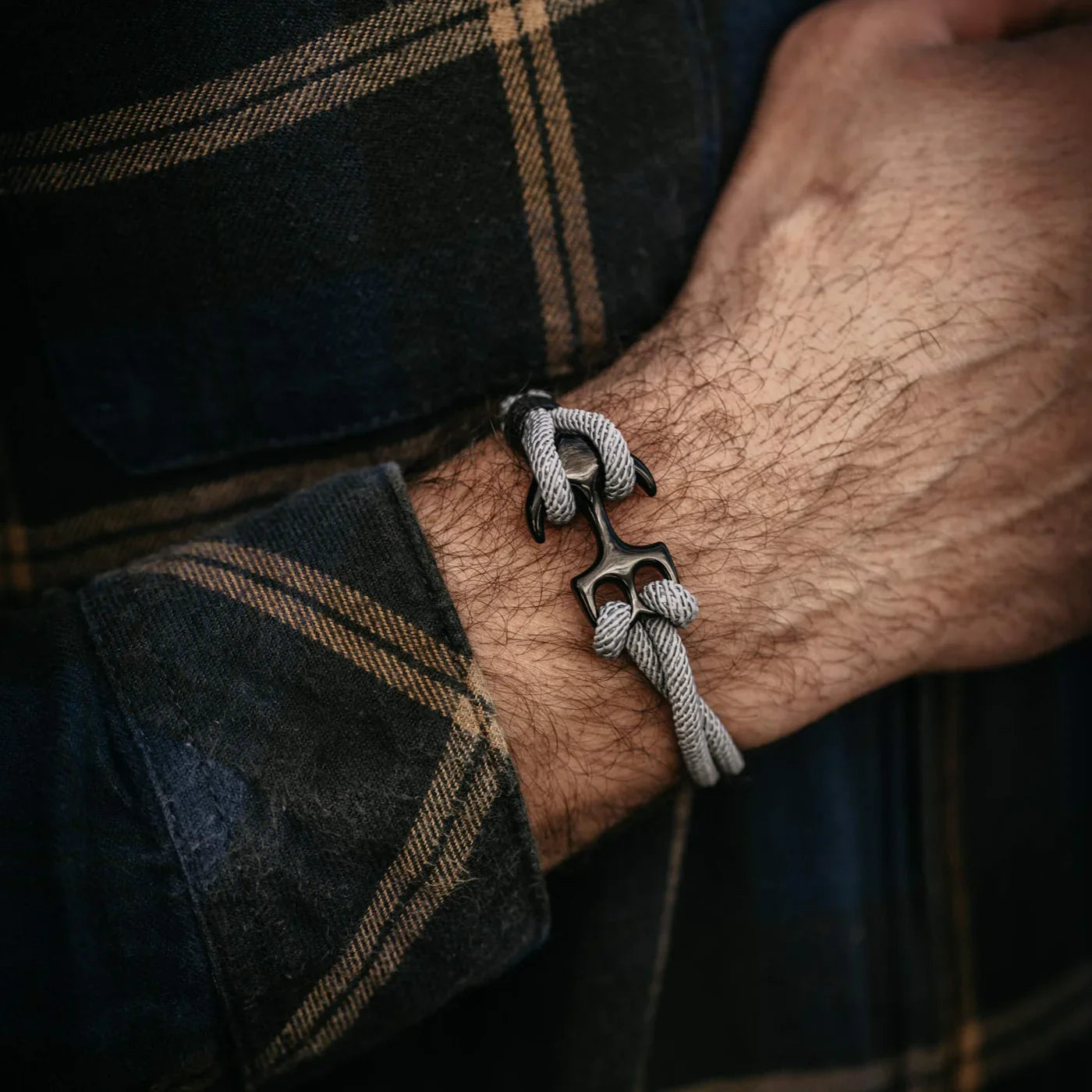 Grey Anchor Rope Bracelet