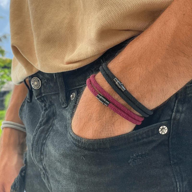 Wein minimalistisches Seilarmband