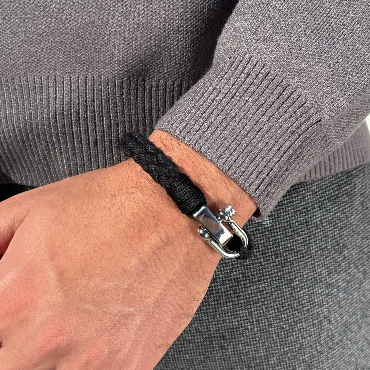 Black Cotton Rope Bracelet